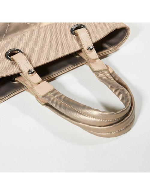 Sac CHANEL toile dorée