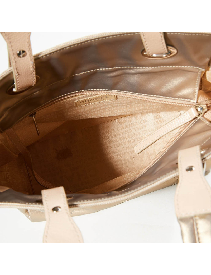 Sac CHANEL toile dorée