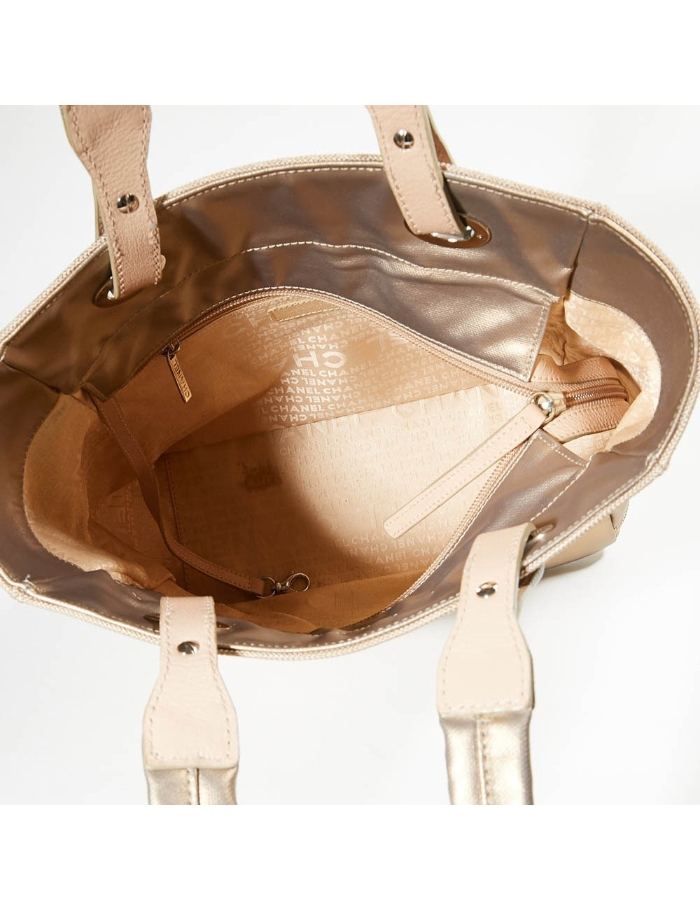 Sac CHANEL toile dorée