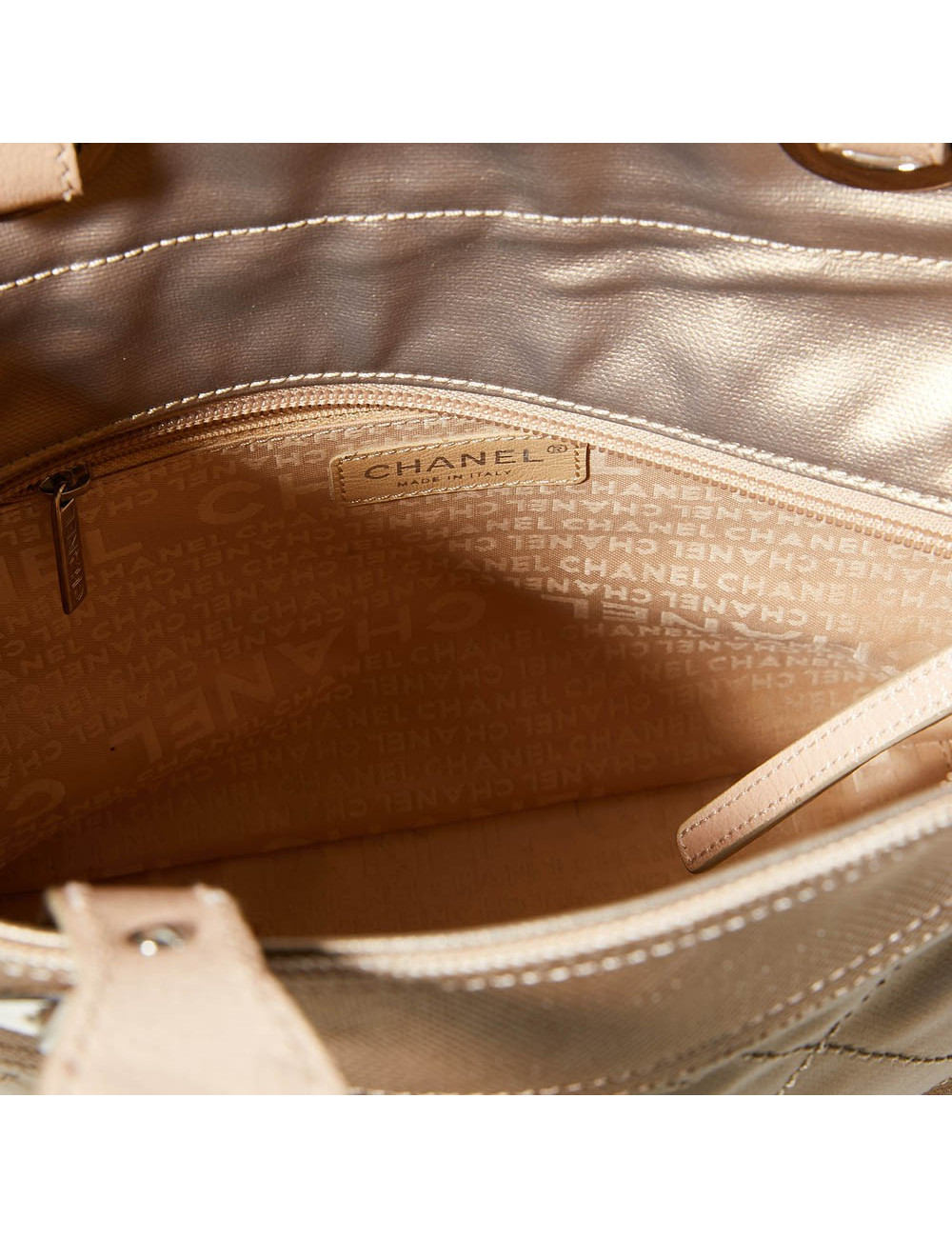 Sac CHANEL toile dorée