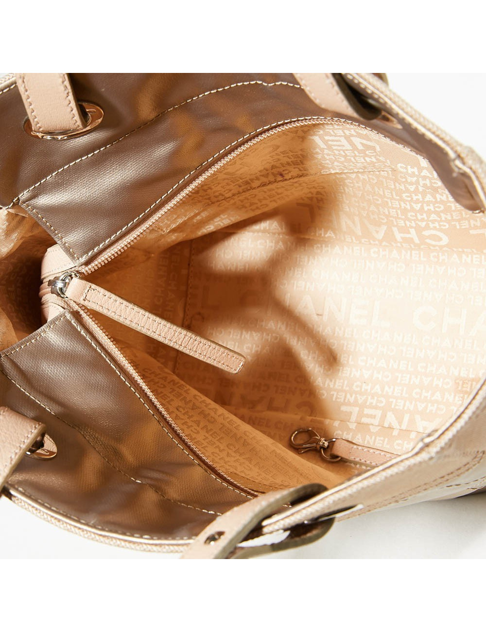 Sac CHANEL toile dorée