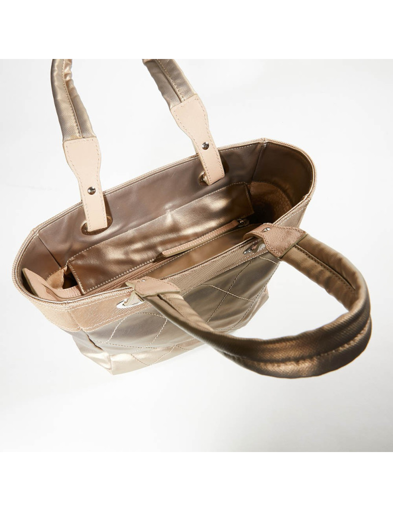 Sac CHANEL toile dorée