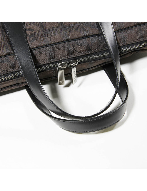 Cartable toile monogramme marron