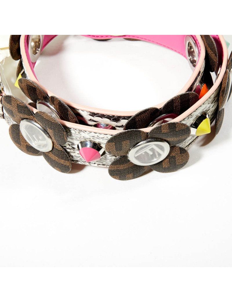 Bandoulière FENDI python multicolore