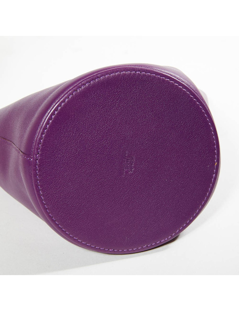 Sac seau HERMES bicolore améthyste et vieil or