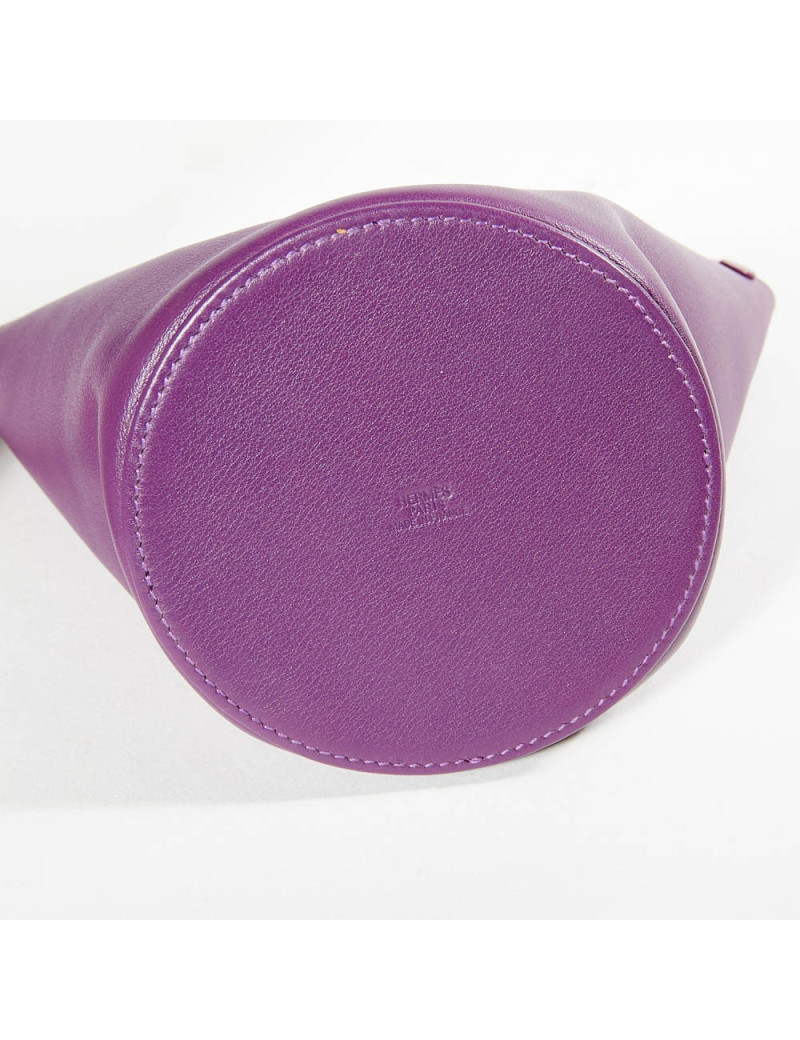 Sac seau HERMES bicolore améthyste et vieil or