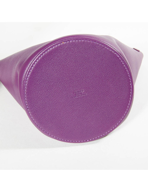 Sac seau HERMES bicolore améthyste et vieil or