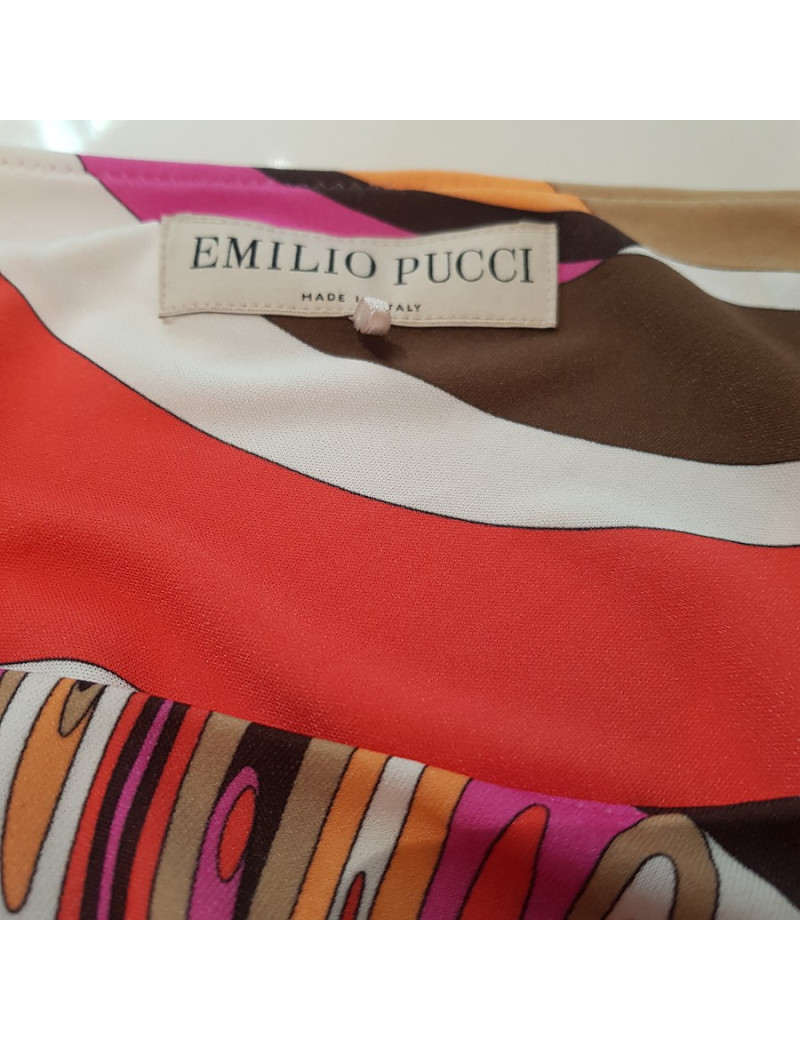 Robe EMILIO PUCCI T 38 FR motifs rose rouge orange