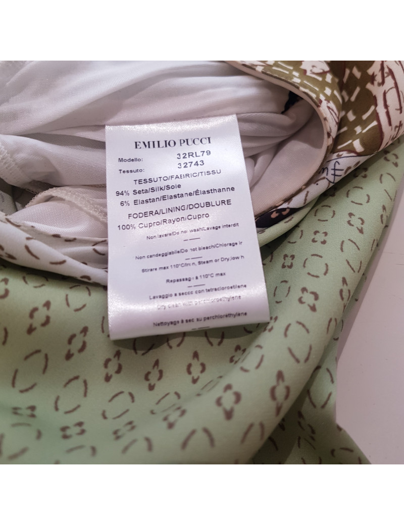 Robe EMILIO PUCCI T 40 FR en soie à motifs vert