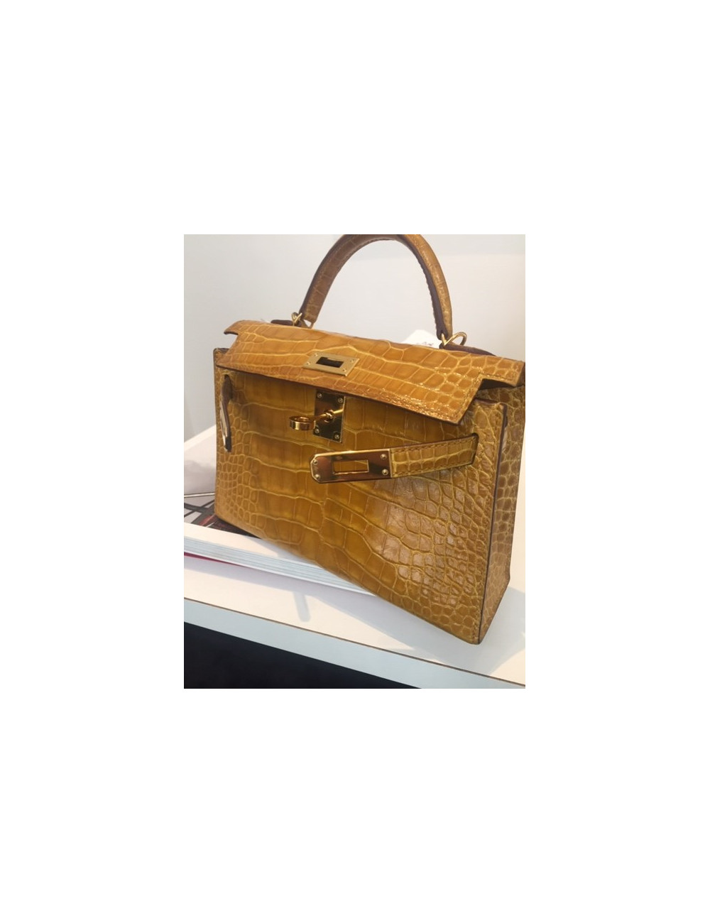 Kelly II  20 HERMES Alligator Miissipi Jaune or 