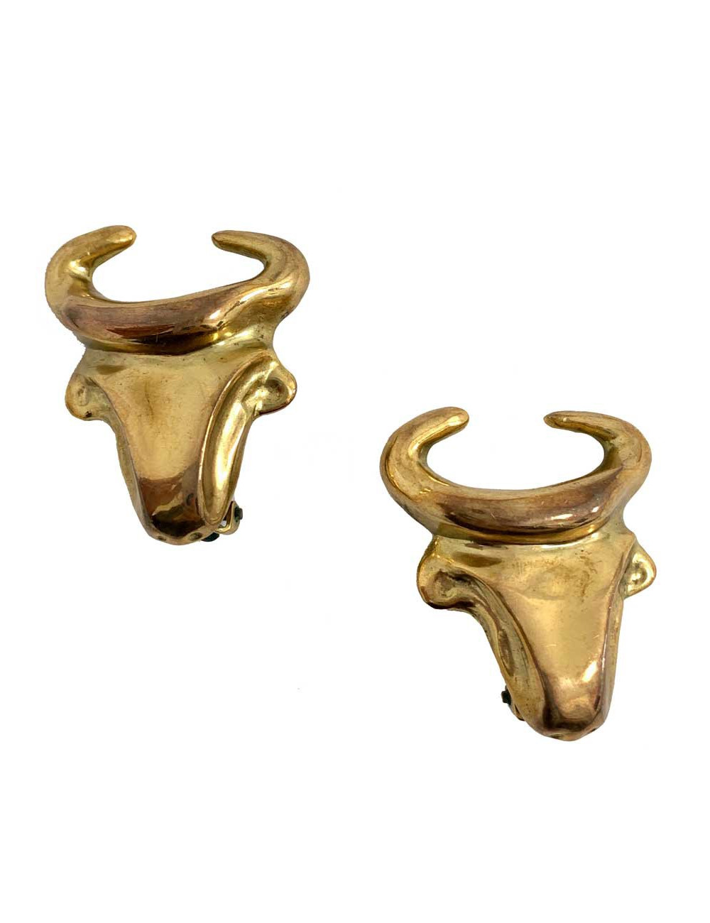 Boucles d'oreille vintage tete de taureau C LACROIX