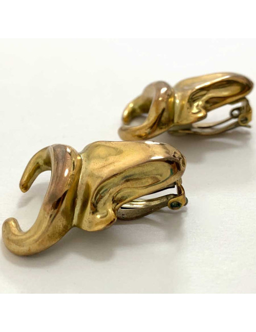 Boucles d'oreille vintage tete de taureau C LACROIX