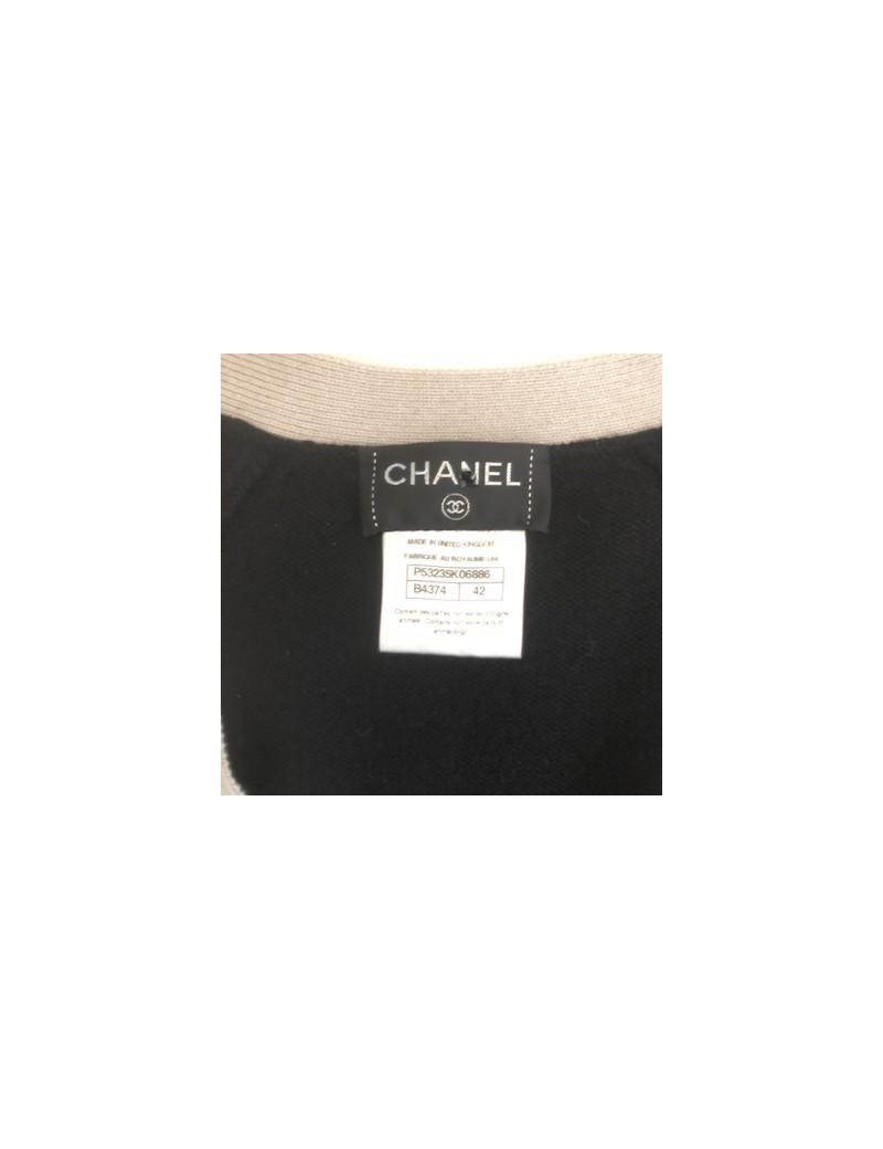Gilet long CHANEL bicolore T42