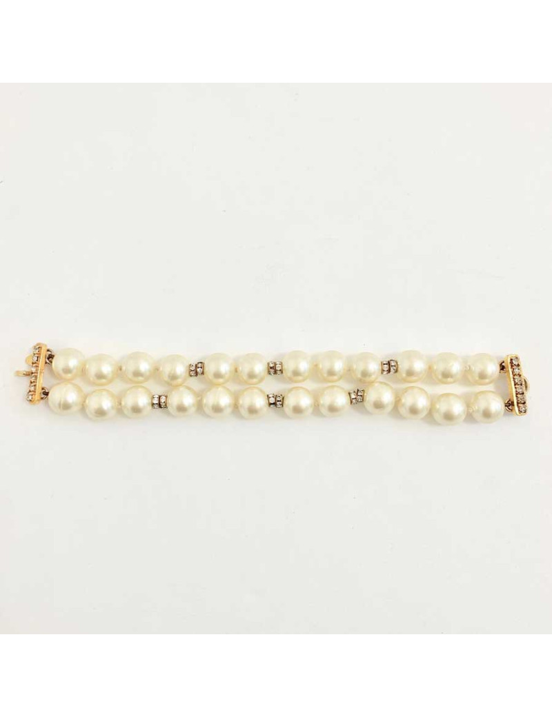 Bracelet perles CHANEL double rangs