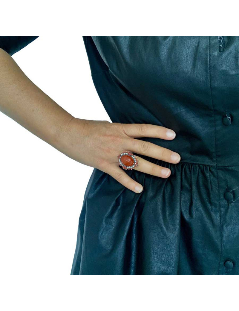 Antique orange cornelian ring