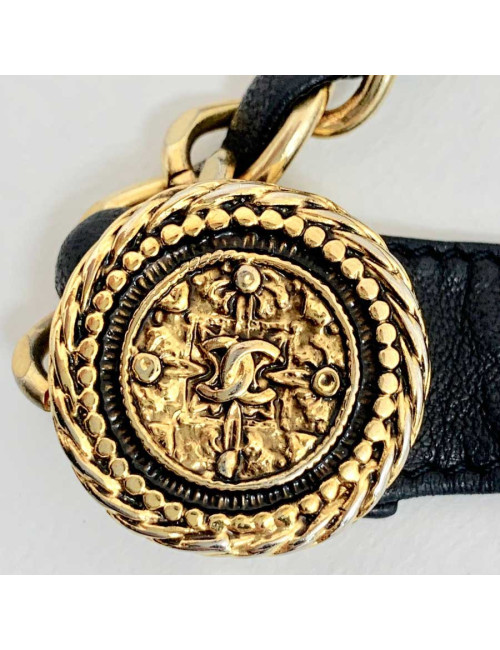 Ceinture vintage CHANEL chaine et cuir