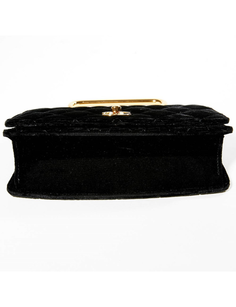 Mini sac CHANEL Couture velours de soie noir