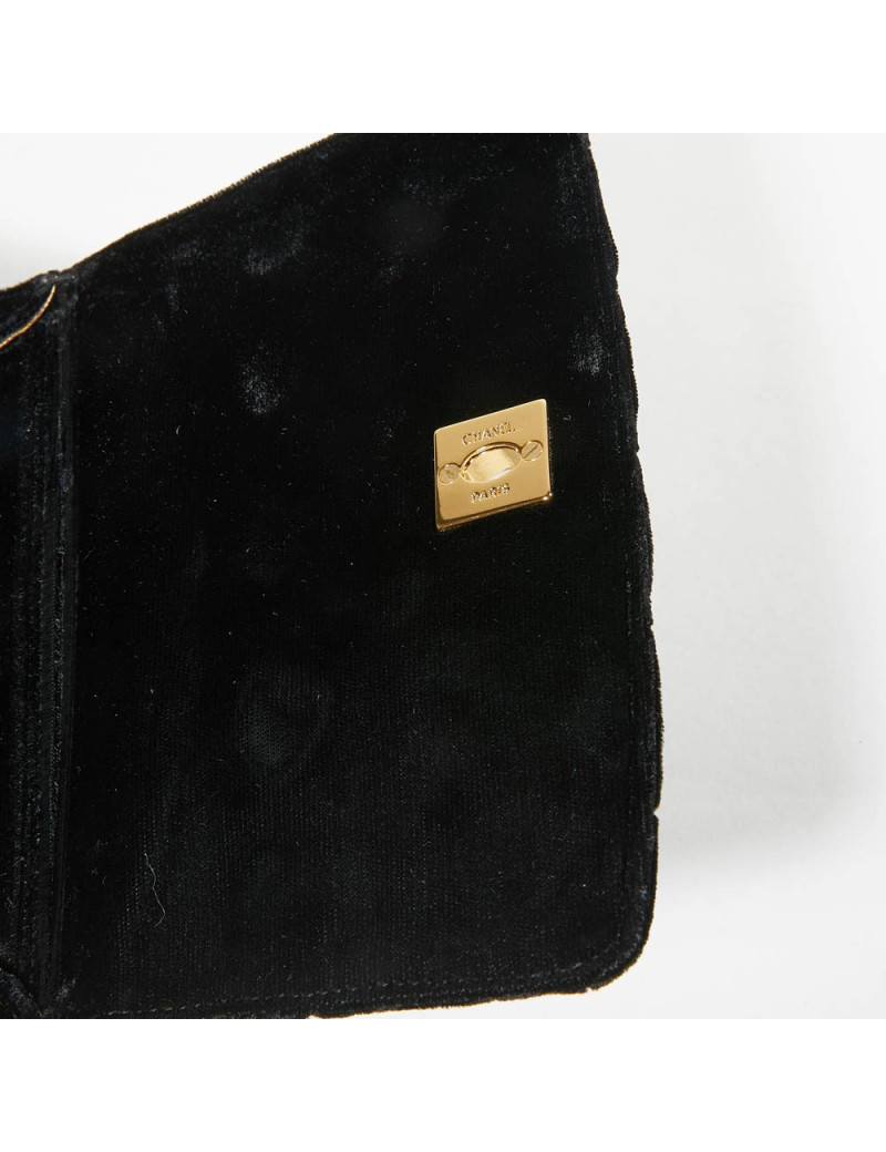 Mini sac CHANEL Couture velours de soie noir