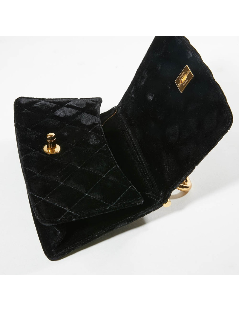Sac du soir CHANEL Couture velours de soie noir