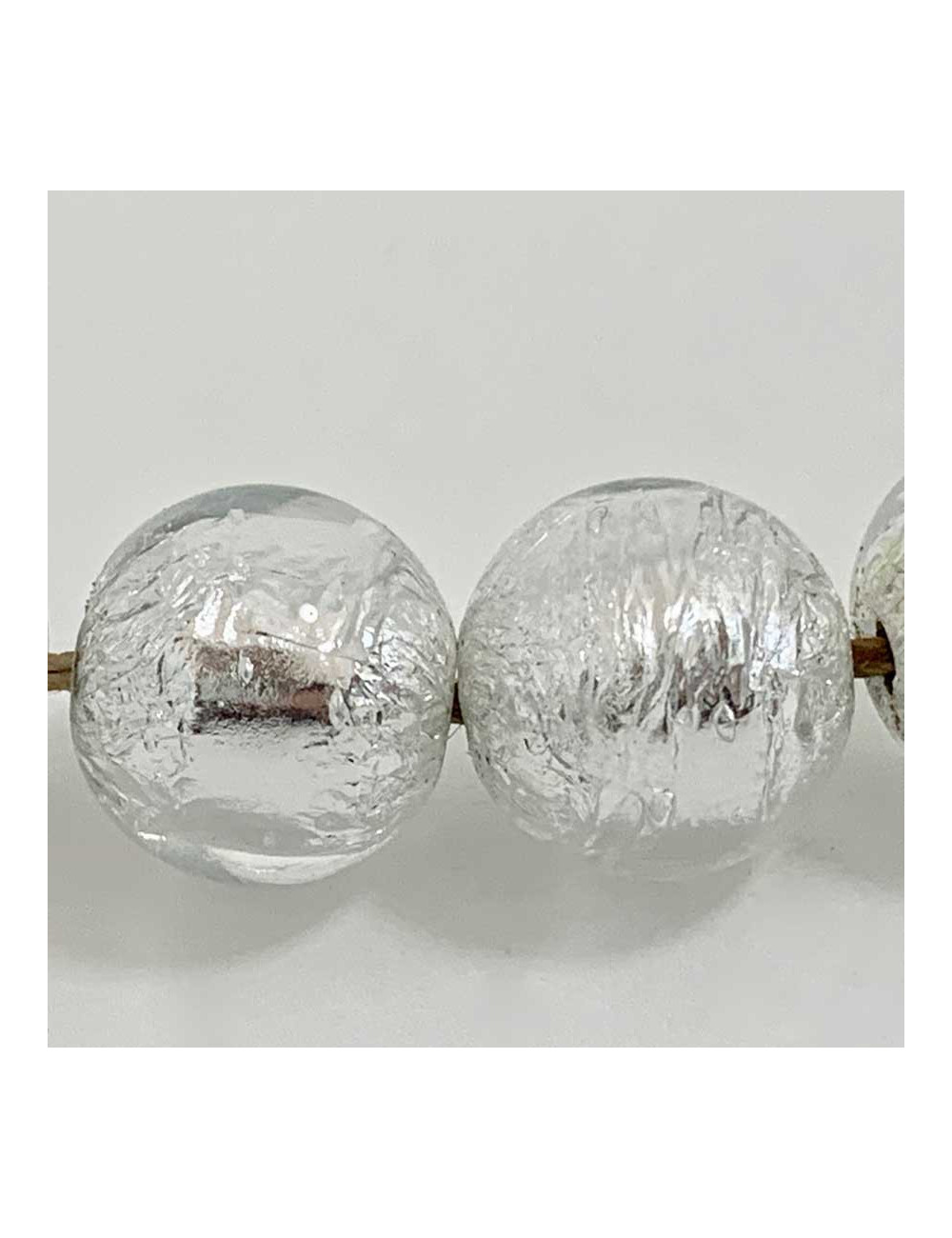 CHANEL molten glass beads and silver leaf insert necklace