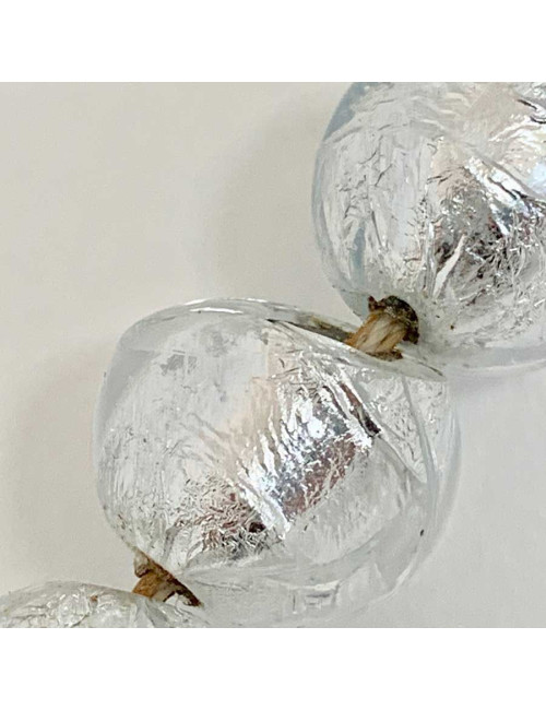 CHANEL molten glass beads and silver leaf insert necklace