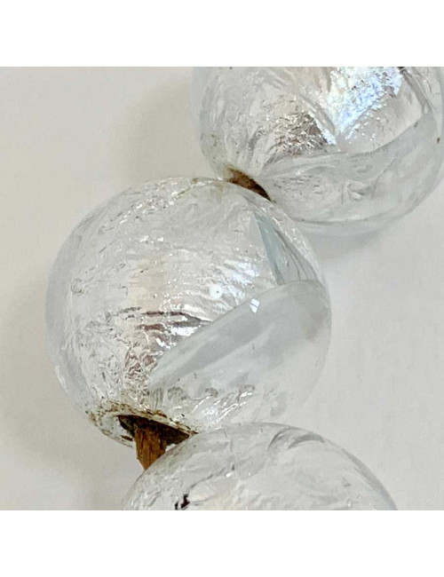 CHANEL molten glass beads and silver leaf insert necklace