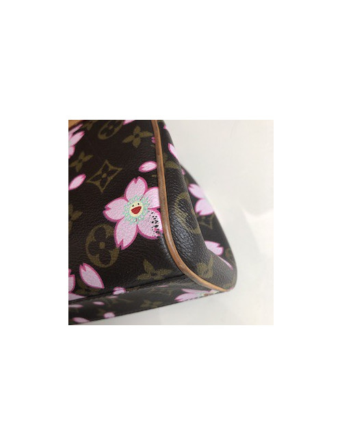 Sac LOUIS VUITTON "cherry blossom" Takashi Murakami toile Monogram marron fleurs roses