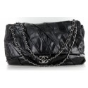 Extra Chanel bag wide leather pleated