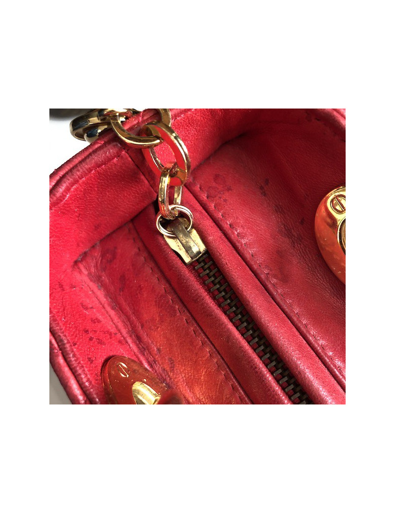 Sac Lady  DIOR cuir rouge 