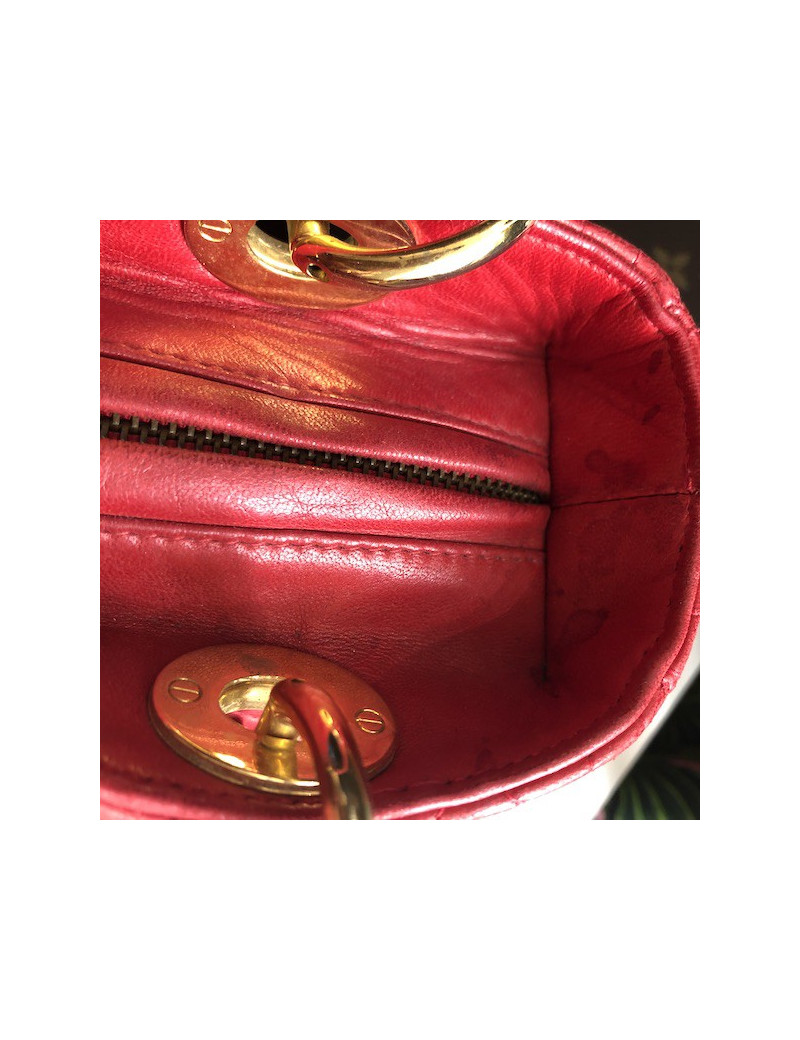 Sac Lady  DIOR cuir rouge 