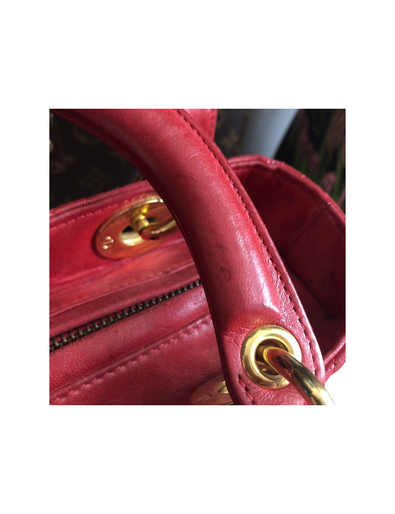 Sac Lady  DIOR cuir rouge 