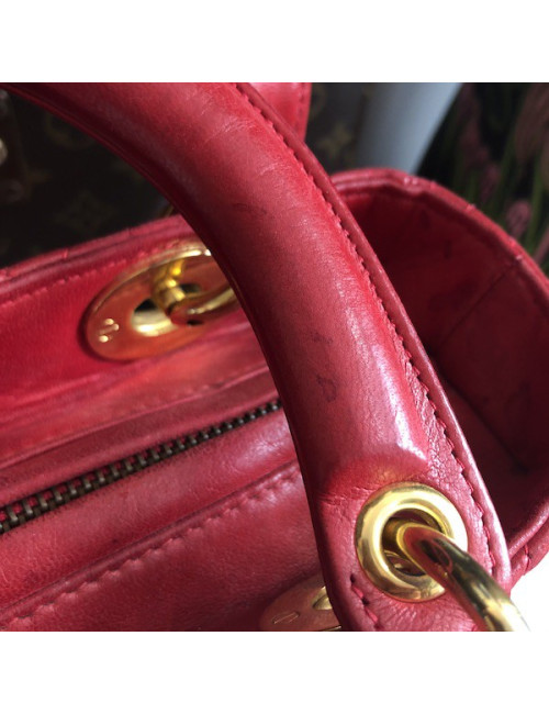 Sac Lady  DIOR cuir rouge 