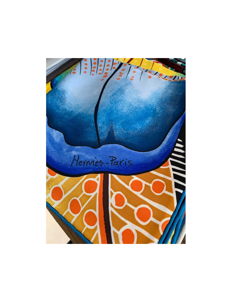 Carré HERMES Baobab Cat 100% soie