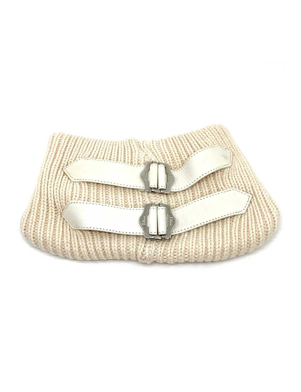 CHRISTIAN DIOR off-white cashmere neck warmer