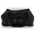 Chanel black leather bag