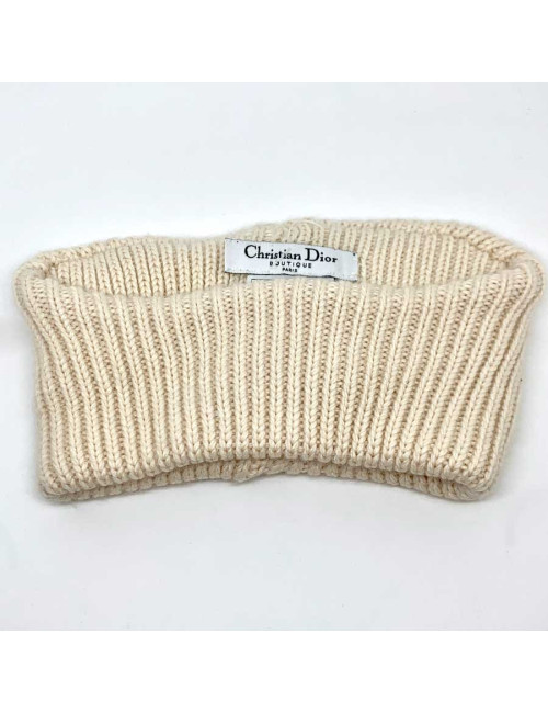 CHRISTIAN DIOR off-white cashmere neck warmer