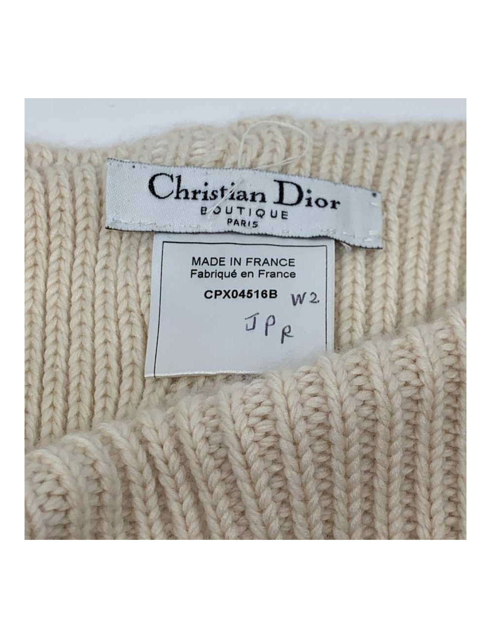 CHRISTIAN DIOR off-white cashmere neck warmer