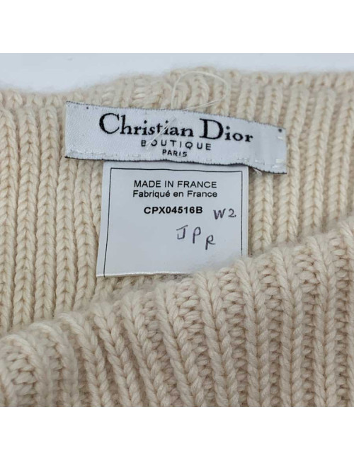 CHRISTIAN DIOR Cache-cou cachemire écru