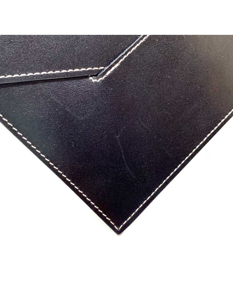 Porte cartes sans marque cuir box noir