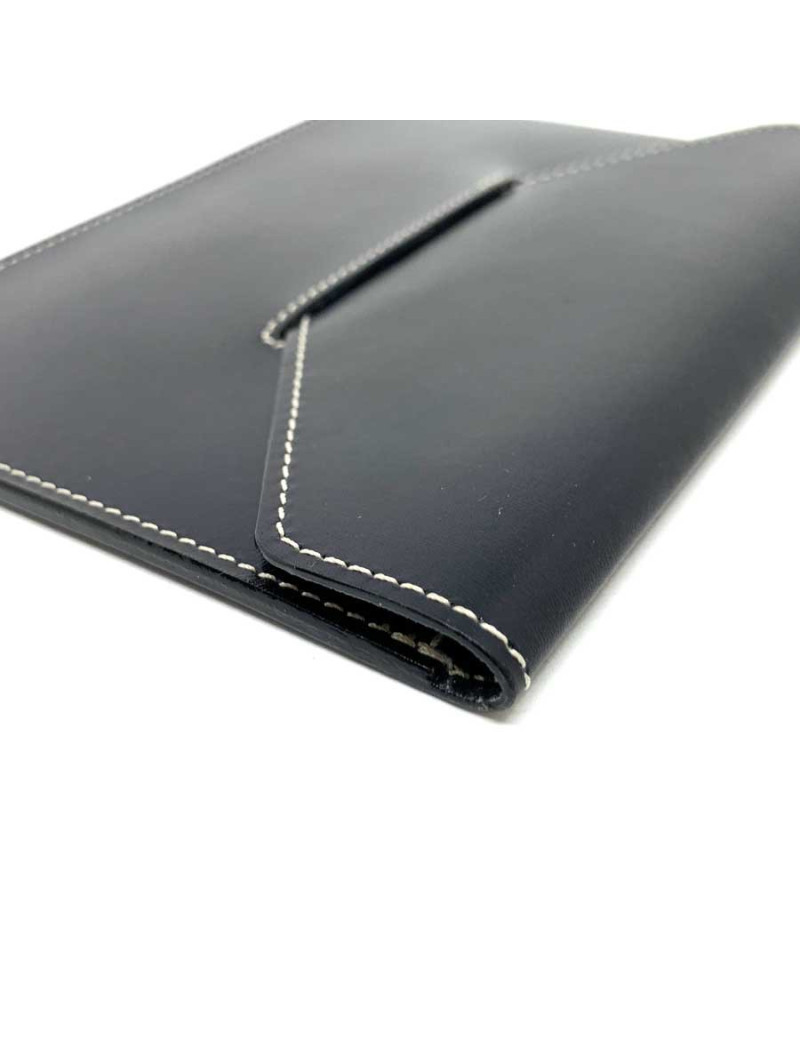 Porte cartes sans marque cuir box noir