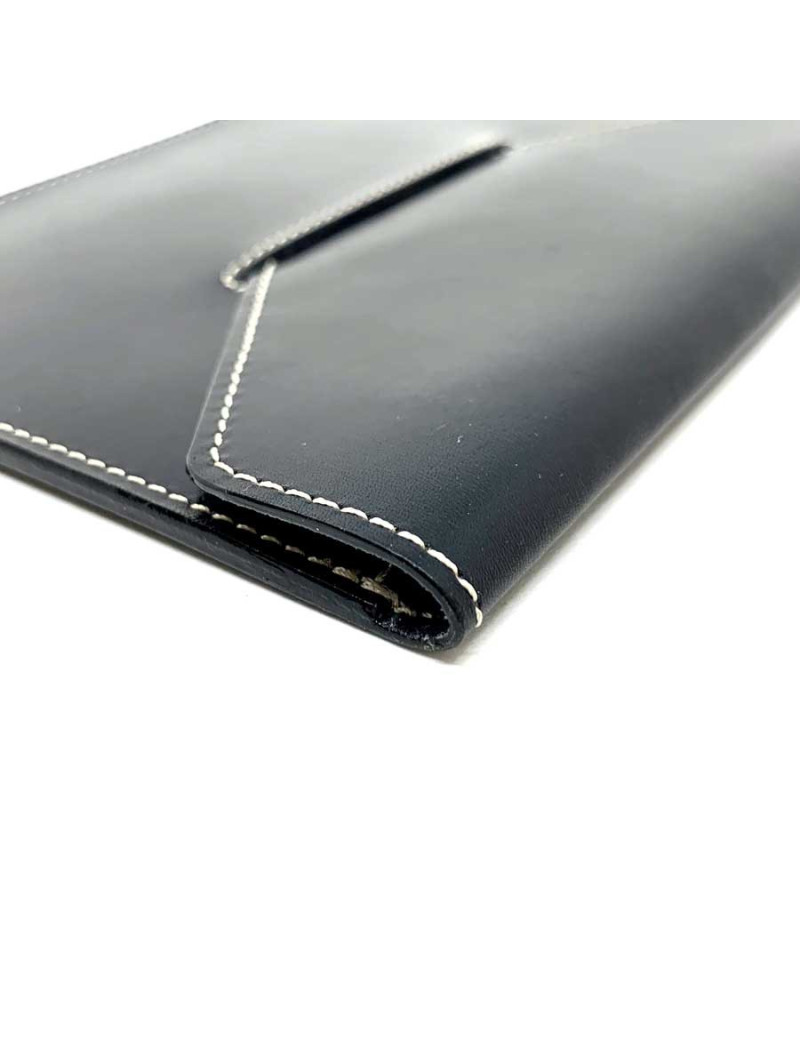 Porte cartes sans marque cuir box noir