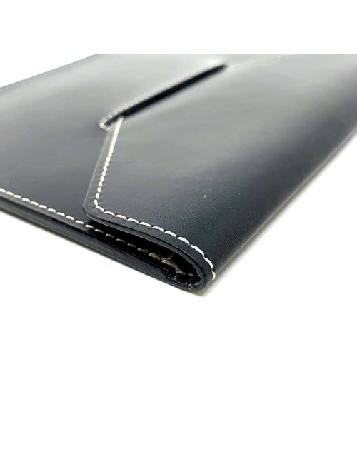 Porte cartes sans marque cuir box noir