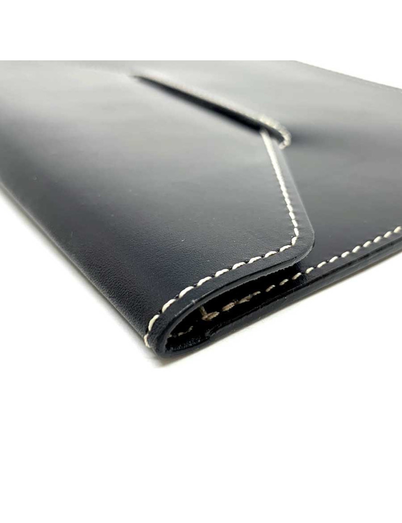 Porte cartes sans marque cuir box noir