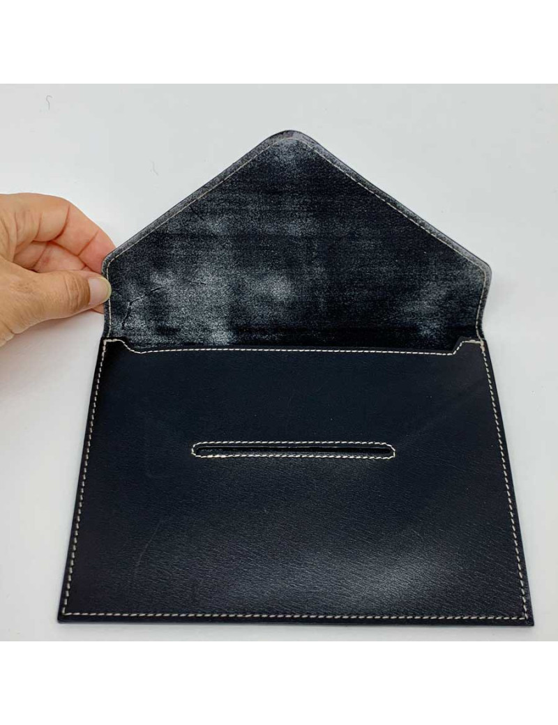 Porte cartes sans marque cuir box noir