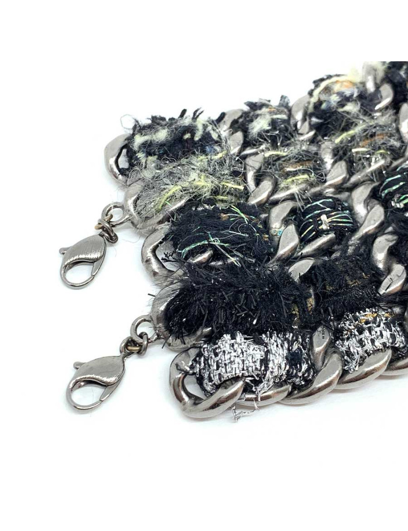 Collier CHANEL chaînes et tweed 