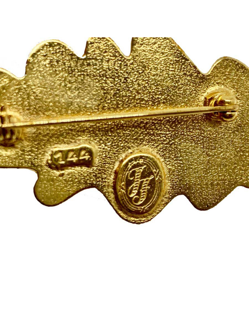 Broche feuille dorée vintage