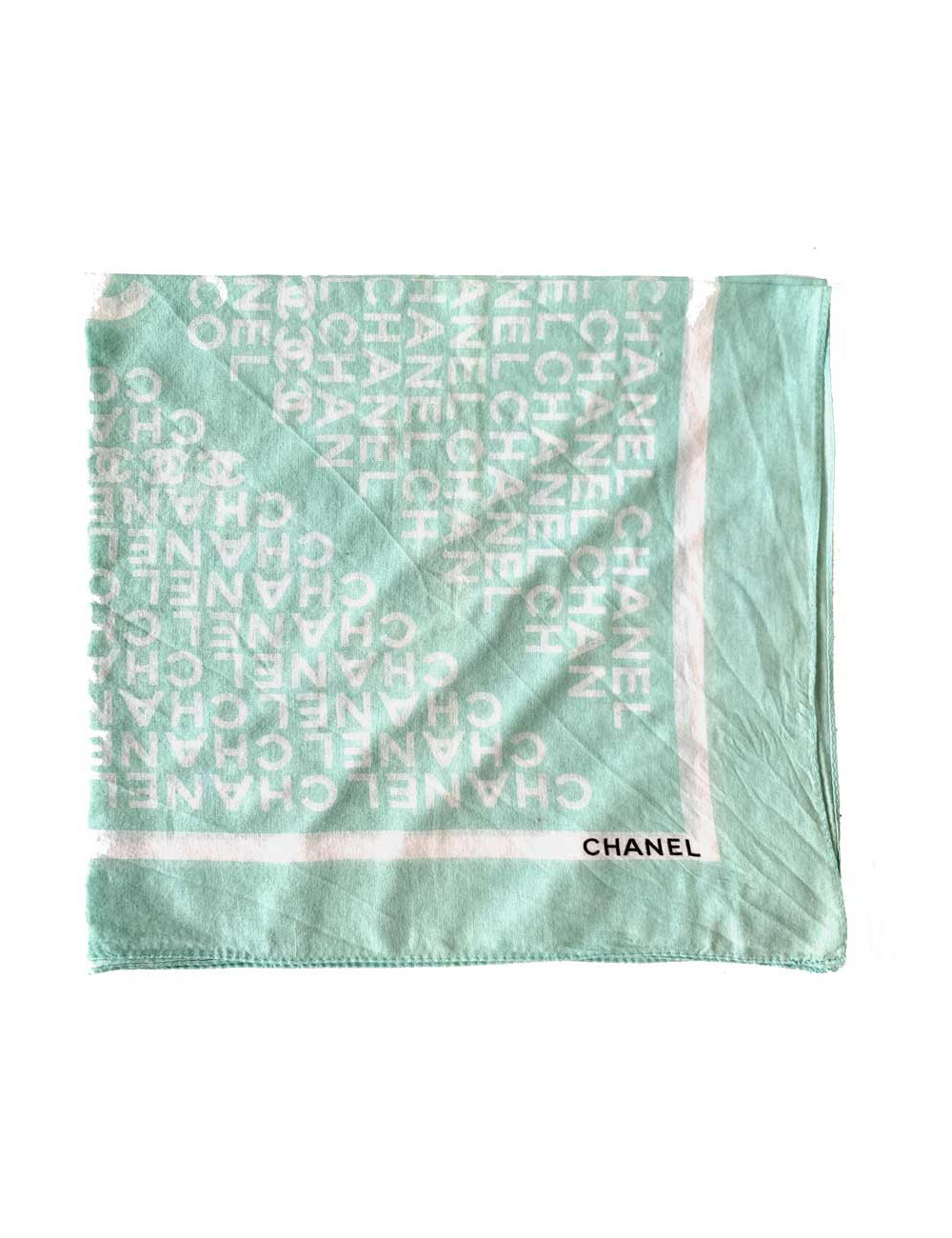 Foulard CHANEL coton vert pistache