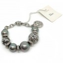 Bracelet DIOR grosses perles gris nacré et strass