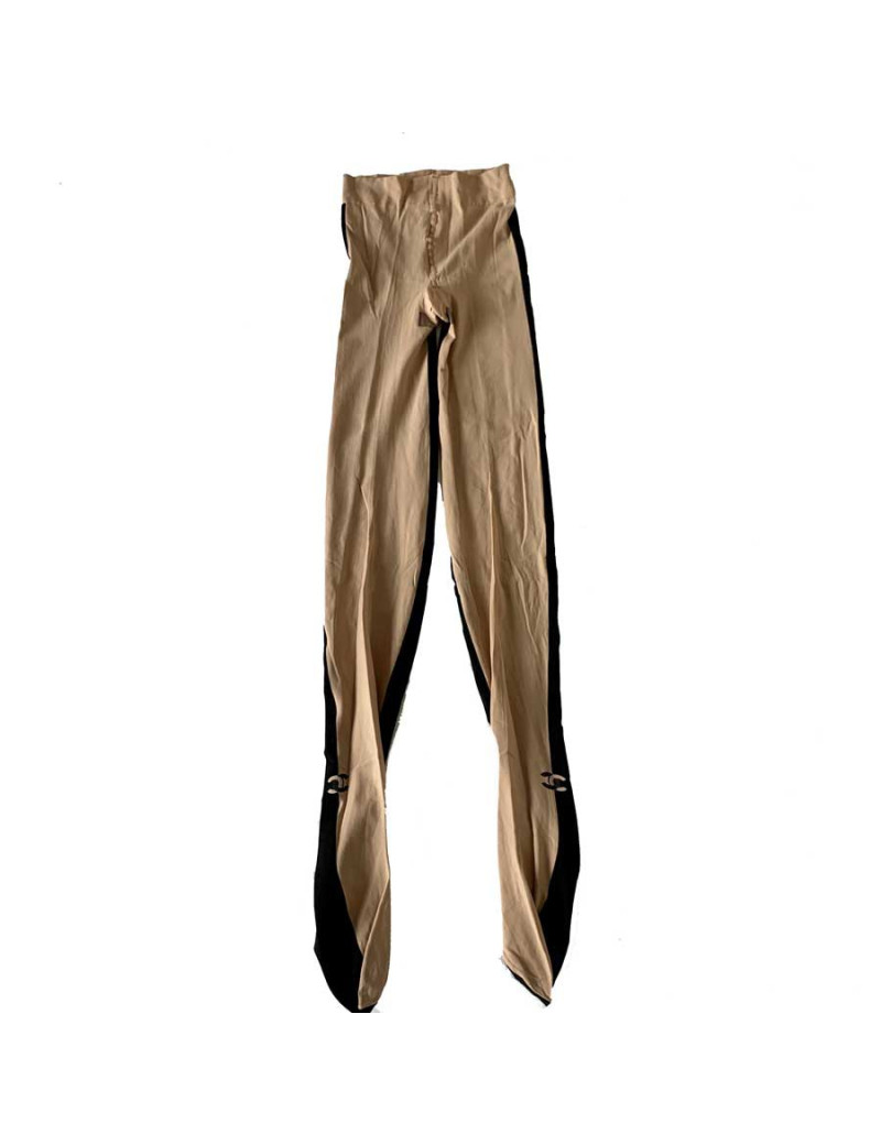 Collants CHANEL bicolores beiges et noirs