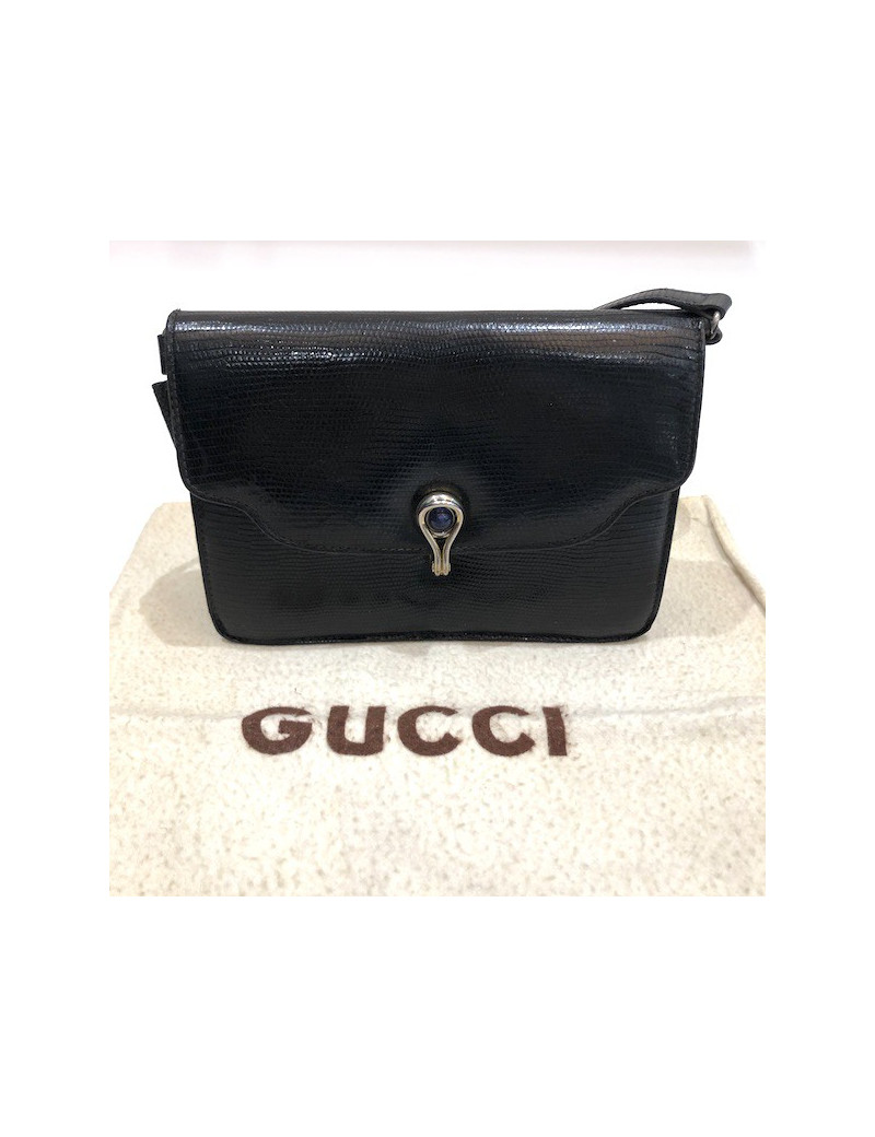 Sac GUCCI alligator noir Vintage